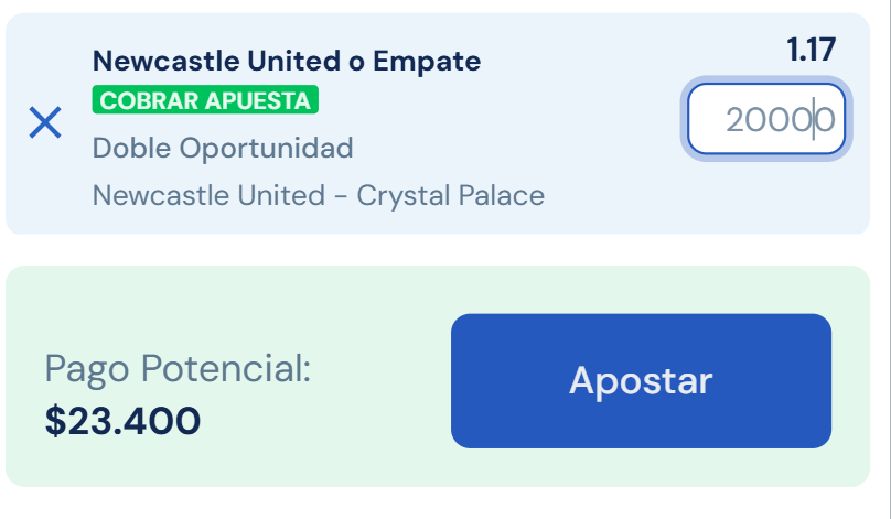 Doble oportunidad apuesta Rushbet