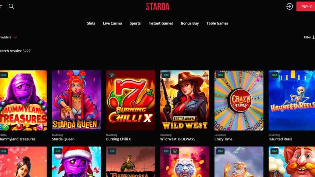 starda casino app games