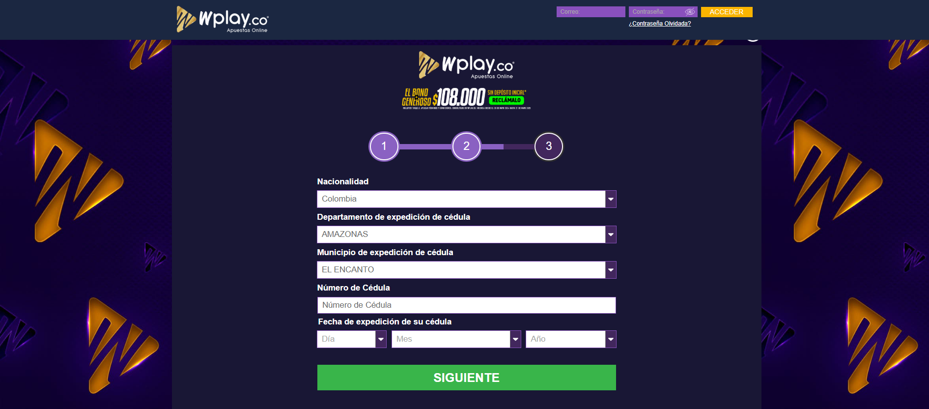 Registro Wplay 2