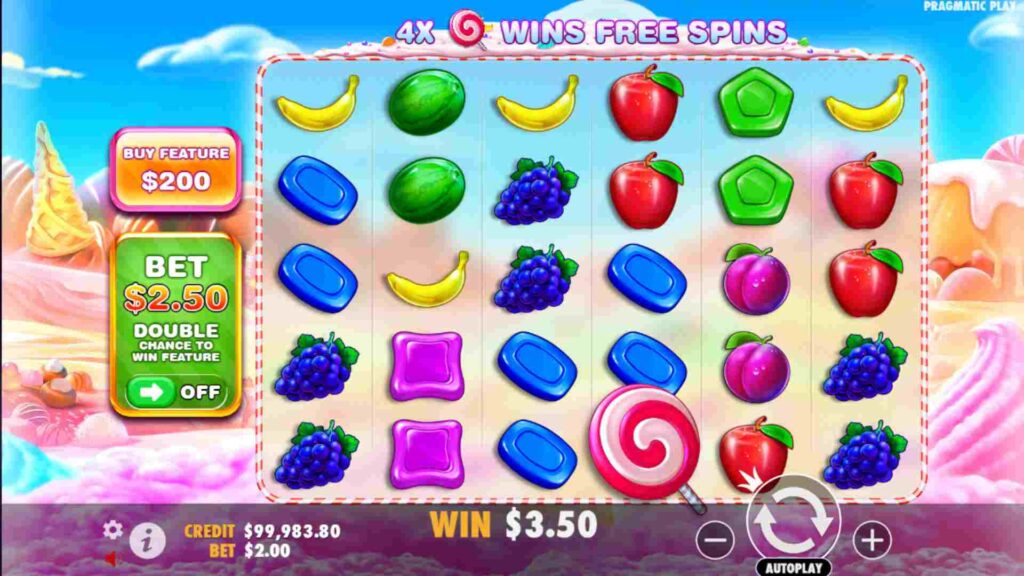 Печеливши линии в Sweet Bonanza slot