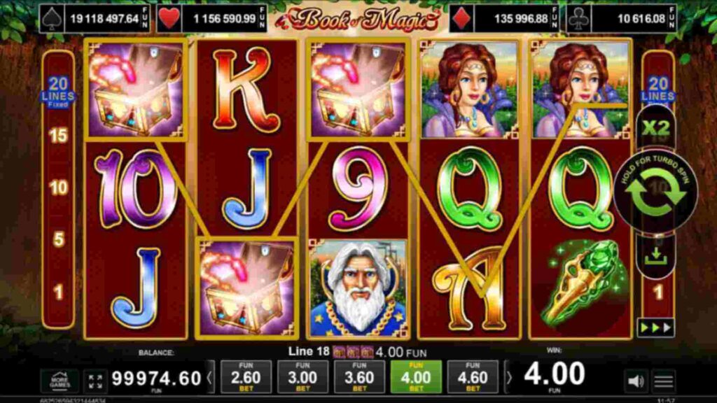 Book of Magic печеливша комбинация