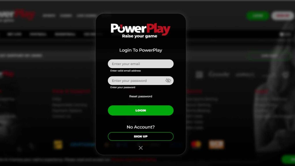 how to sign up at powerplay canada