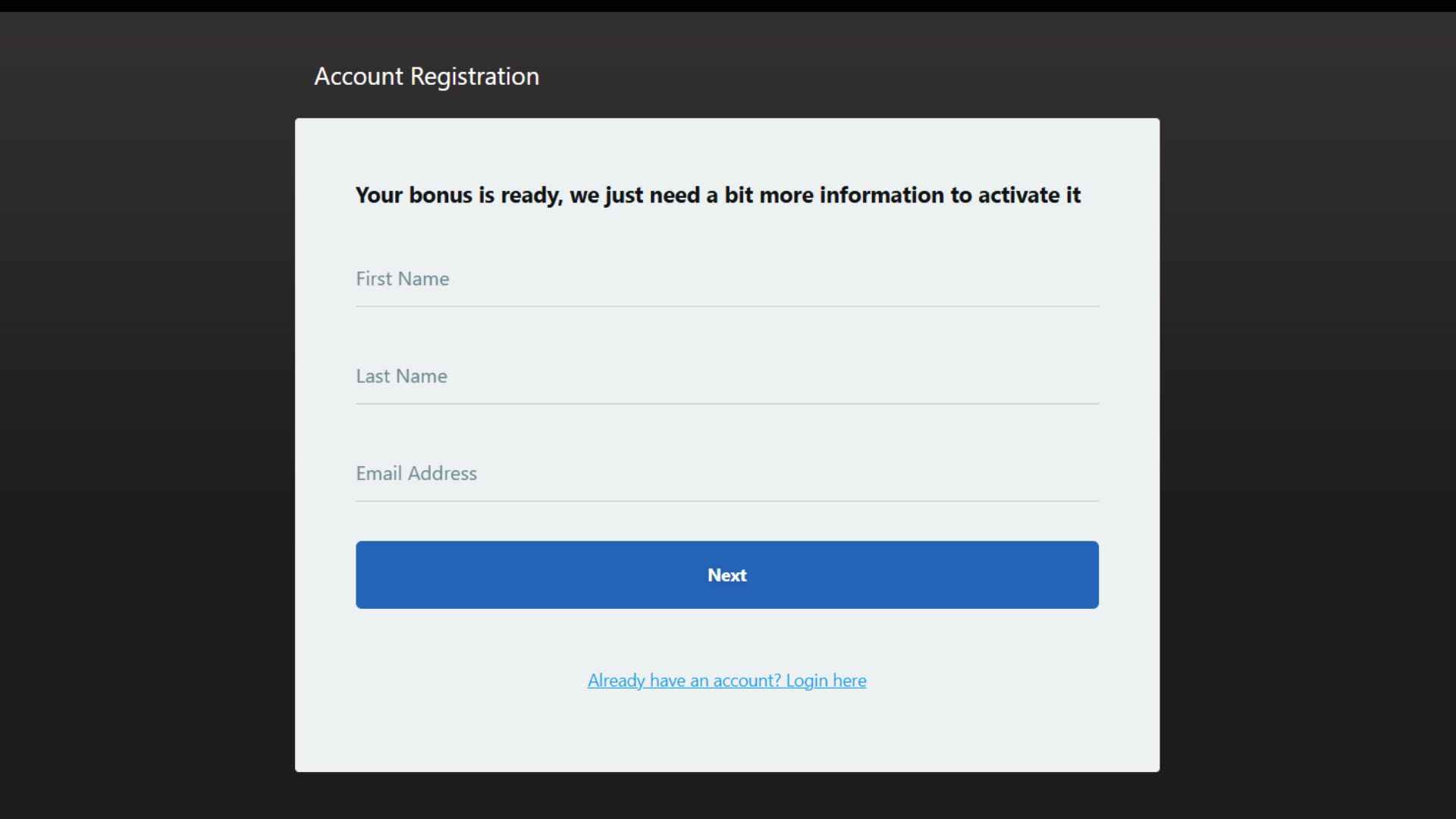 how to create an account at luxury online casino 