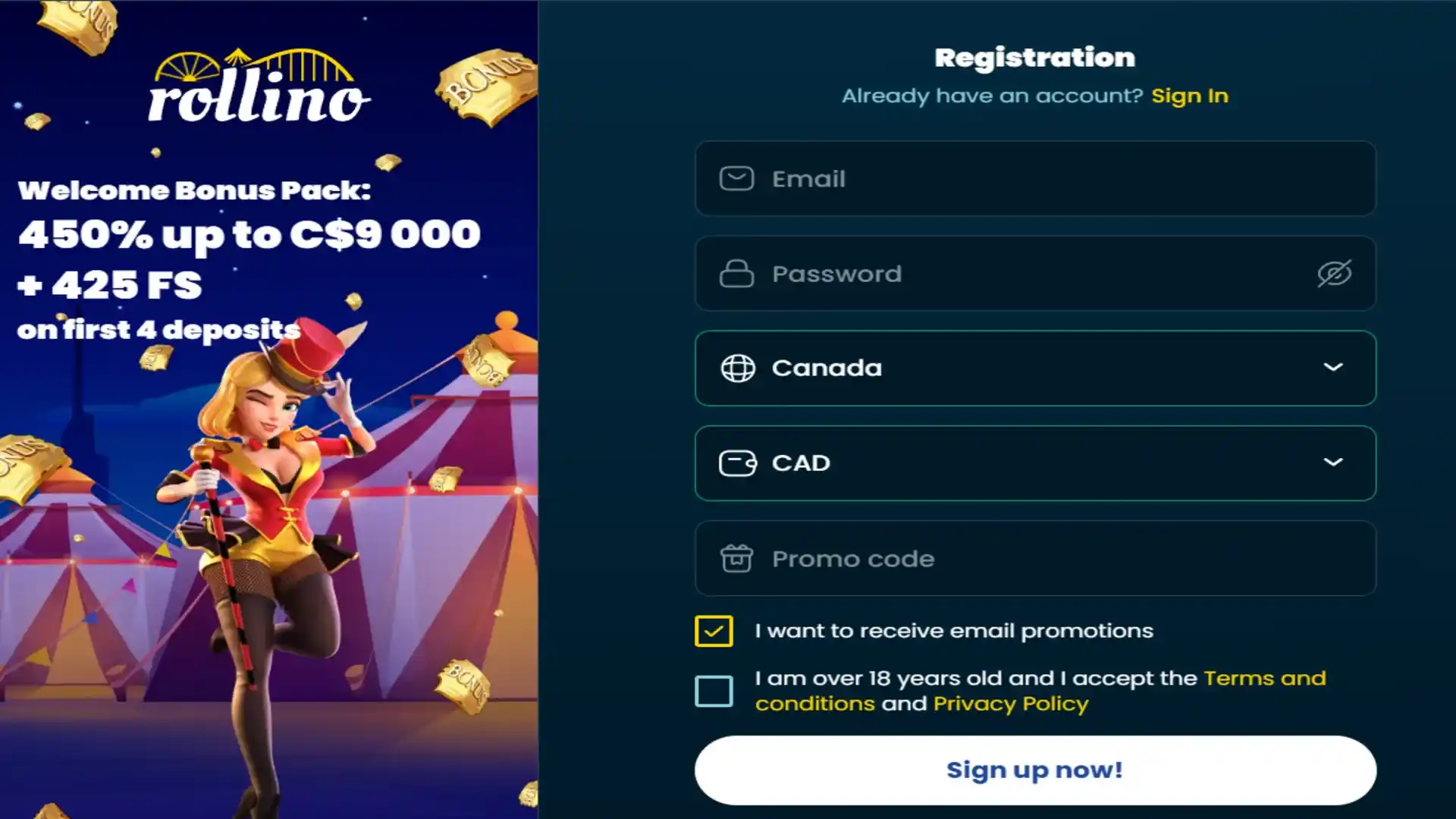 rollino registration process 