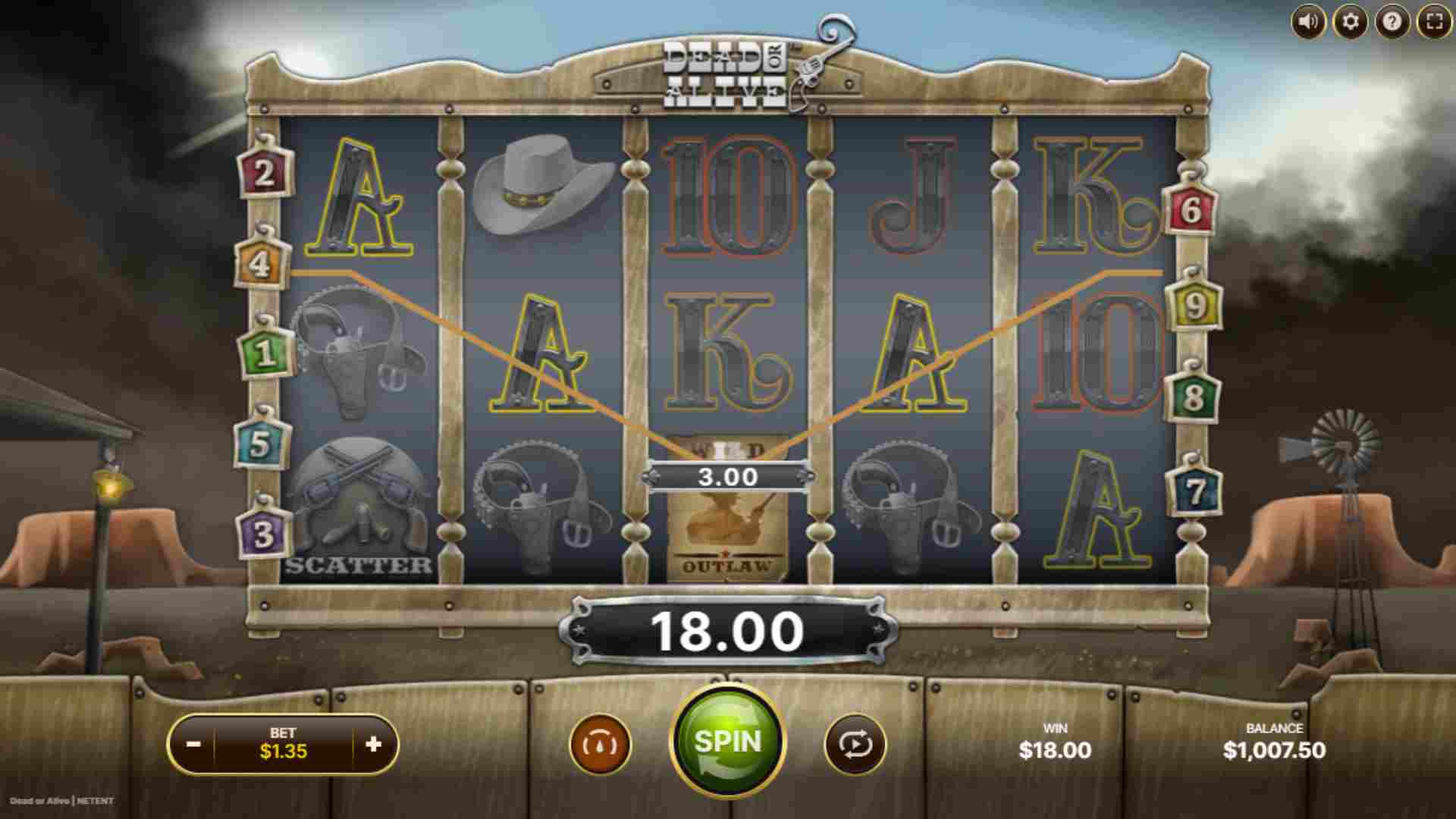 Печалба от Dead or Alive slot