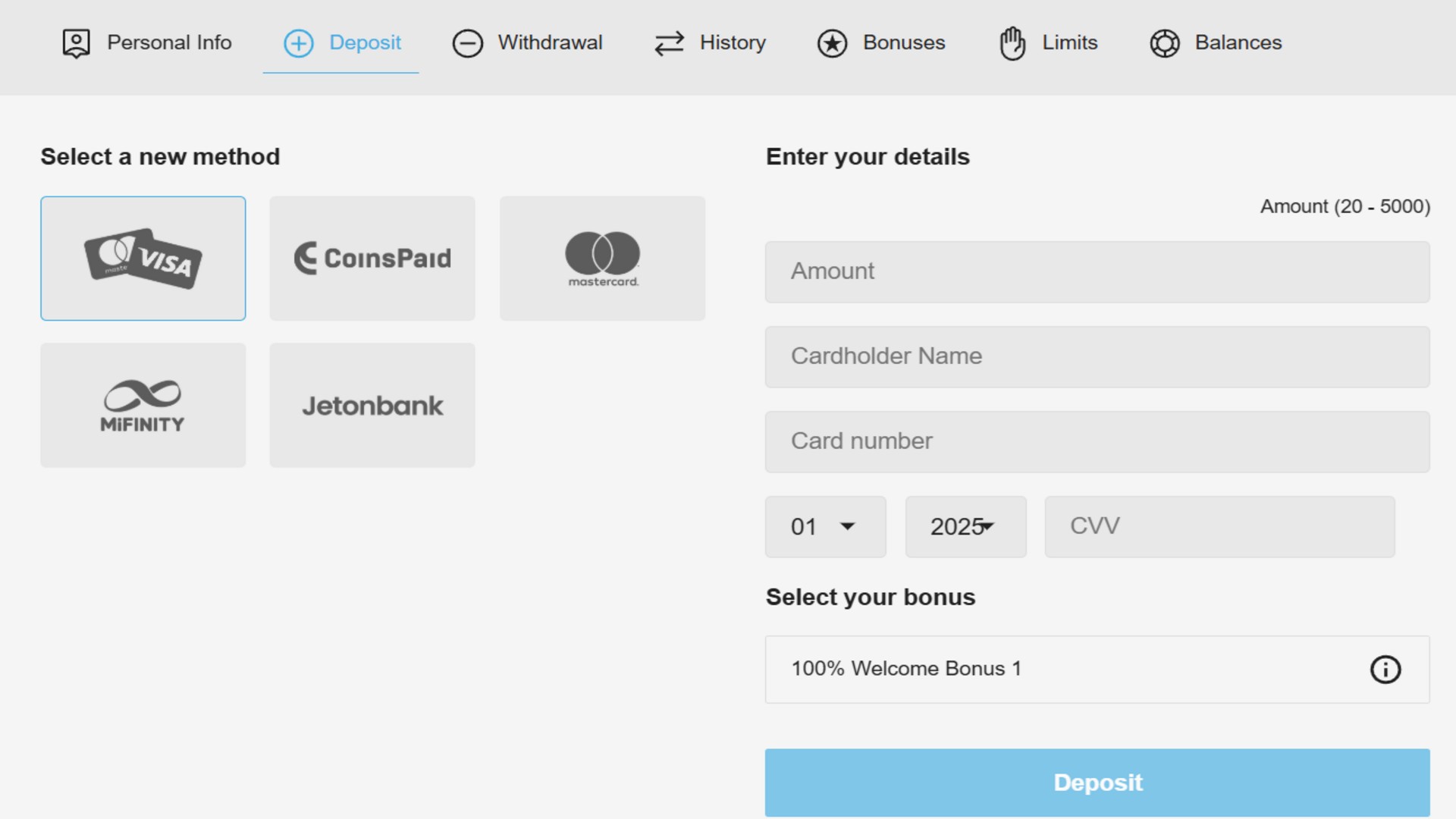 Evolve Casino Payments