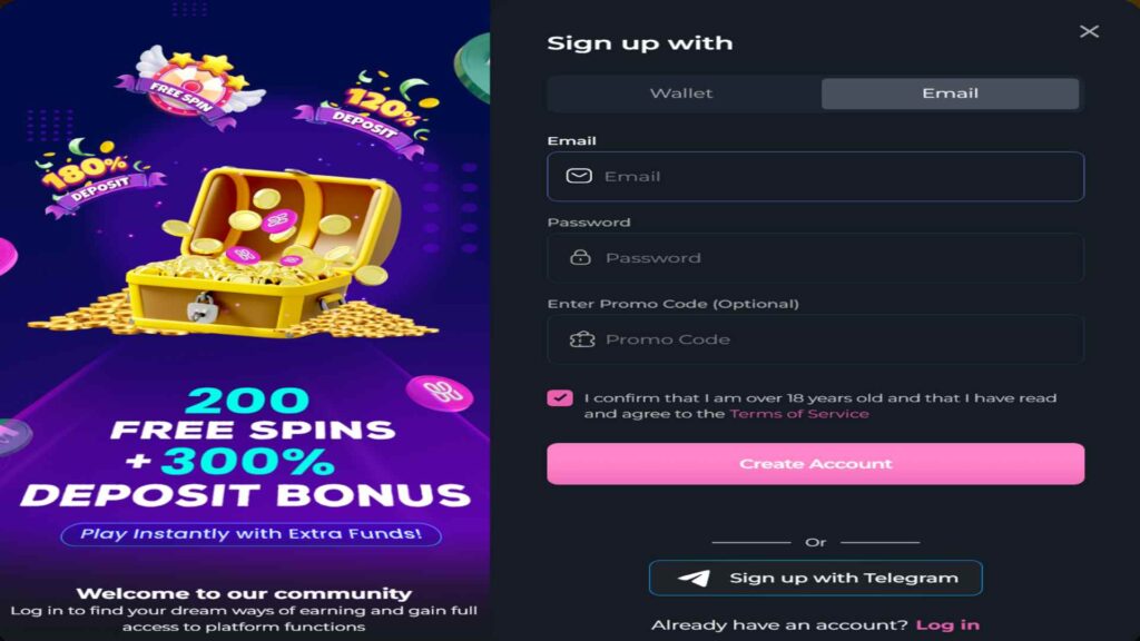 HunnyPlay Casino registration