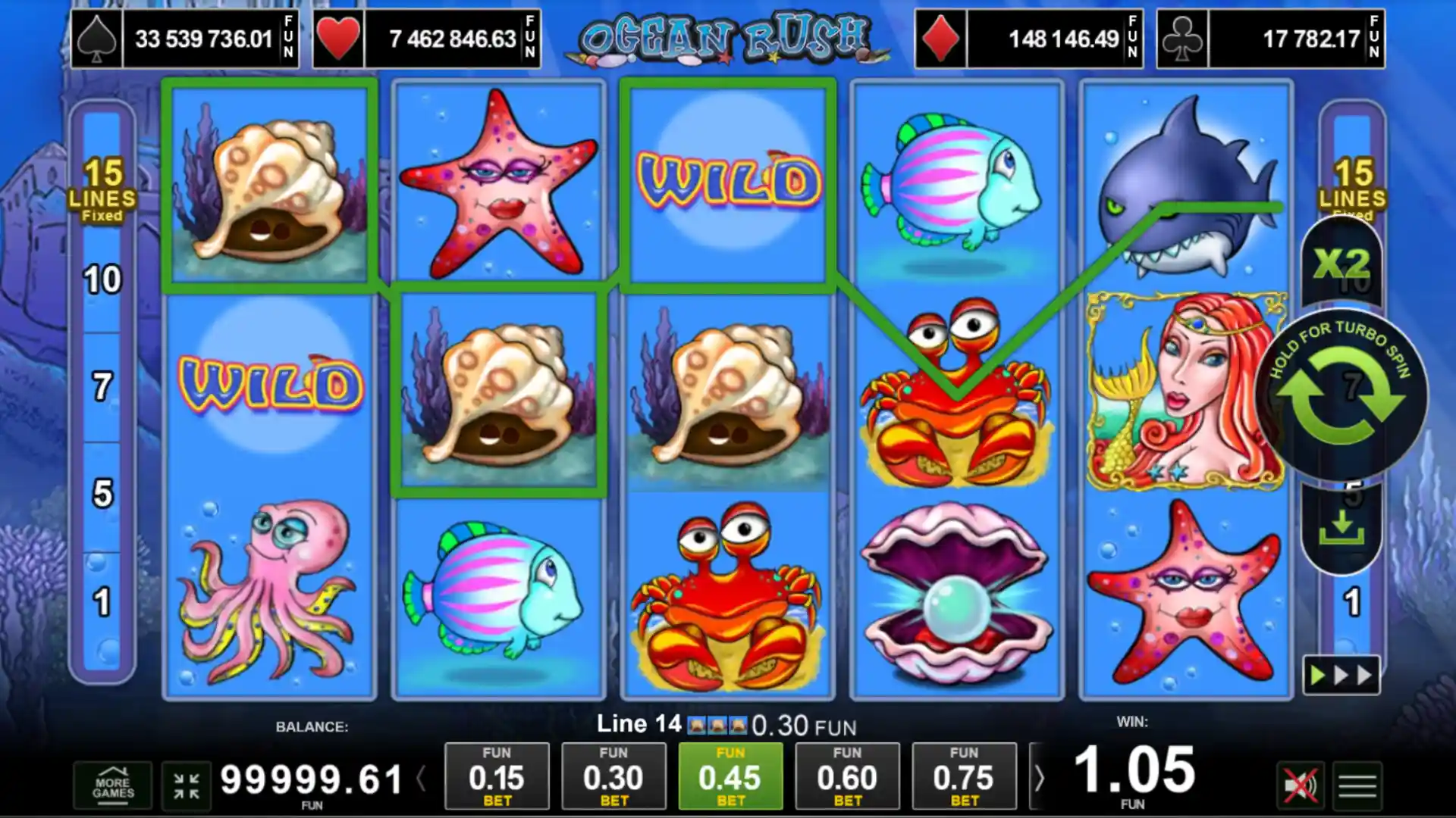 Как се играе Ocean Rush slot game?