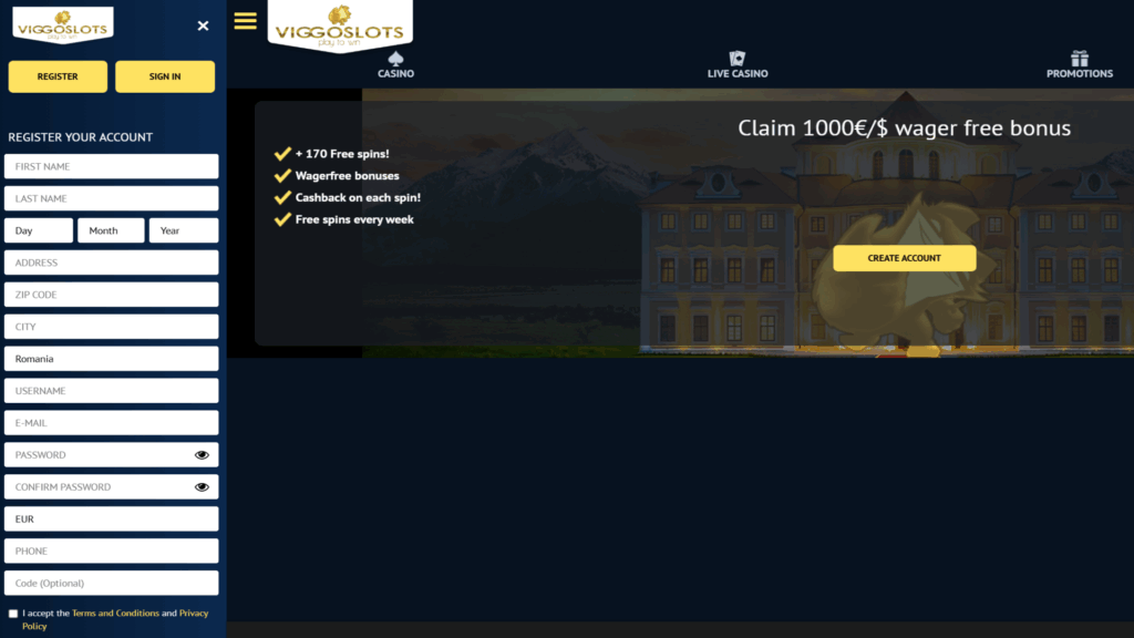 viggoslots casino sign up