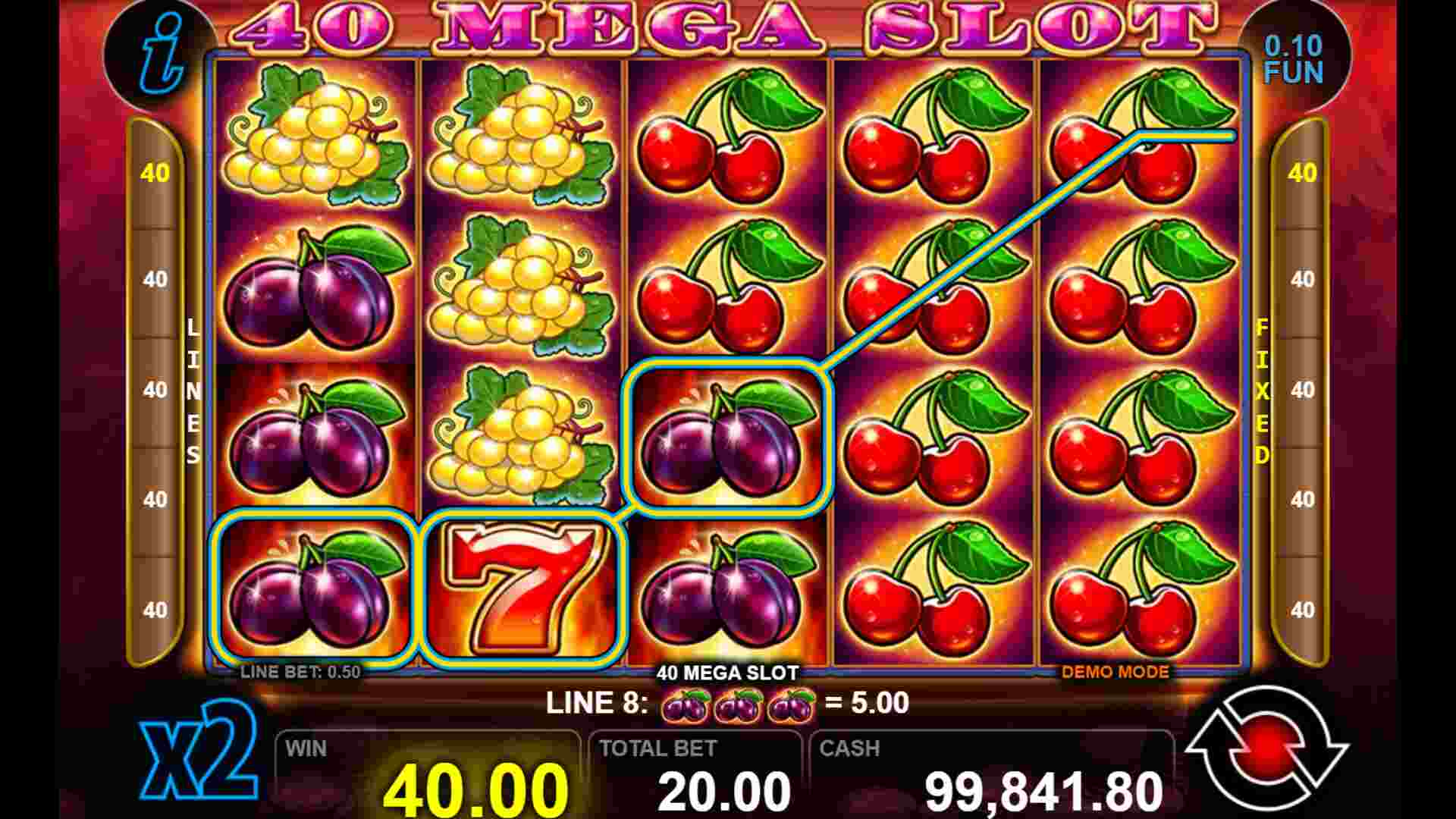 40 mega slot печалба